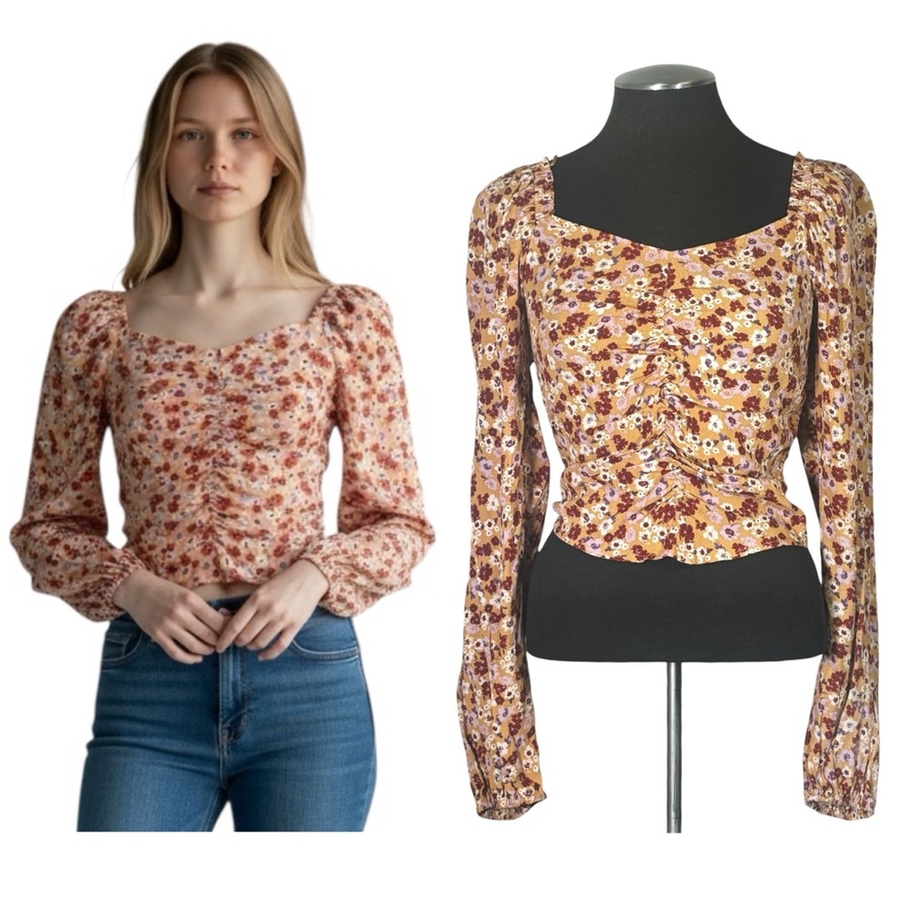 Sophie Rue - Floral Sweetheart Smocked Crop Top – Extra Small XS